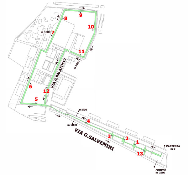 mappa del percorso ginnico