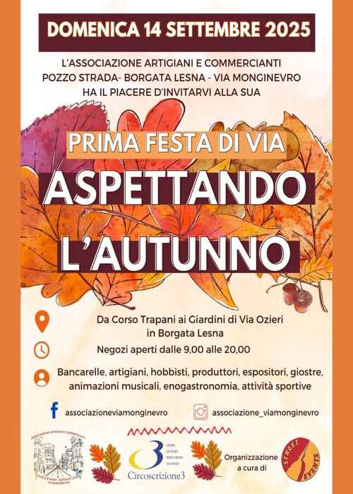 Locandina prima festa di via aspettando l'autunno!