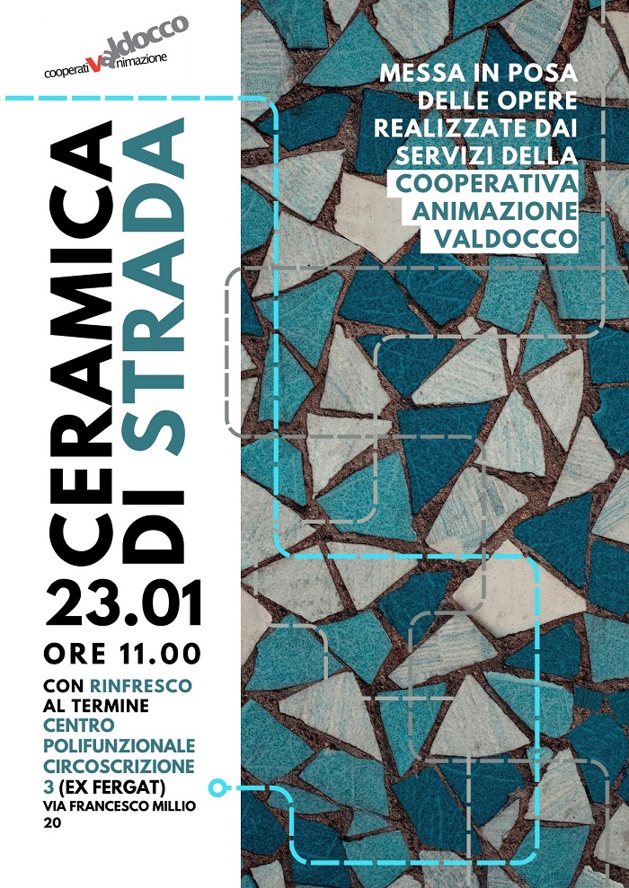 locandina Messa in posa delle opere realizzate dai servizi della Cooperativa Animazione Valdocco