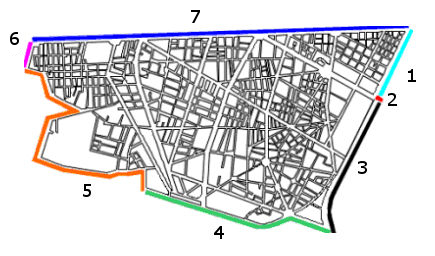 Cartina con i confini della Circoscrizione 3 