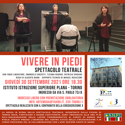 Spettacolo Vivere in Piedi e Inaugurazione Lapide ANPI