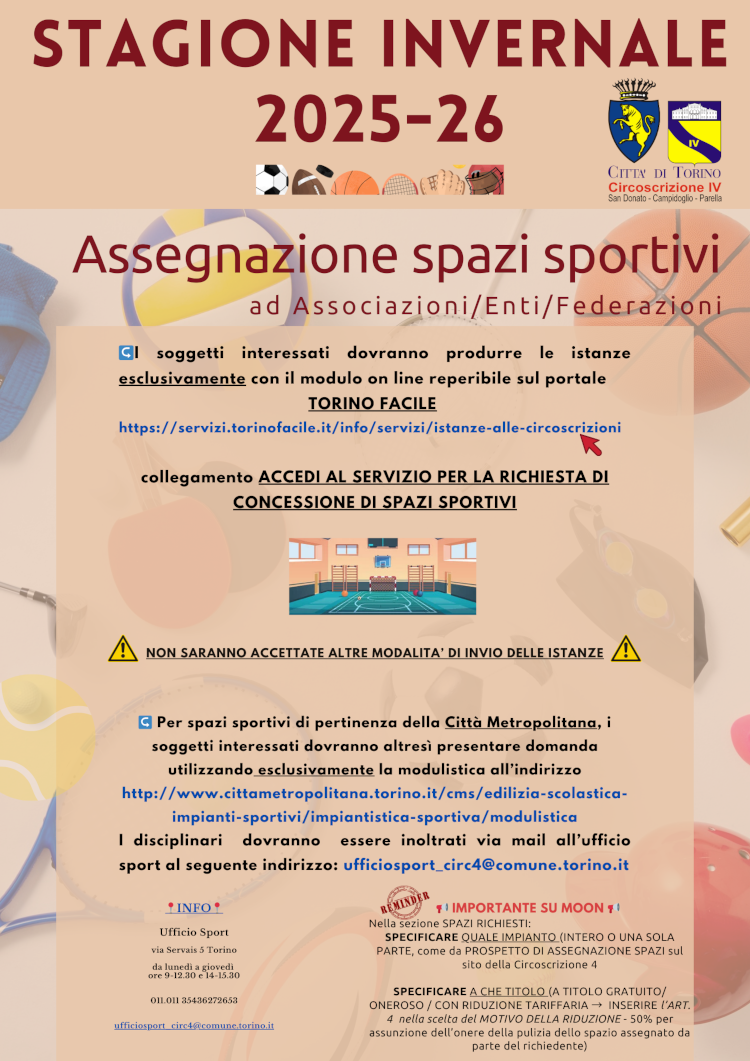 AVVISO SPAZI SPORTIVI - PALESTRE 2025-26
