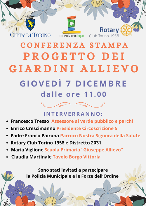 Locandina Conferenza stampa Giardini Allievo