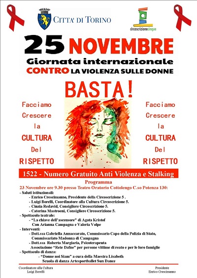 Locandina Basta! Giornata contro la Violenza sulle donne