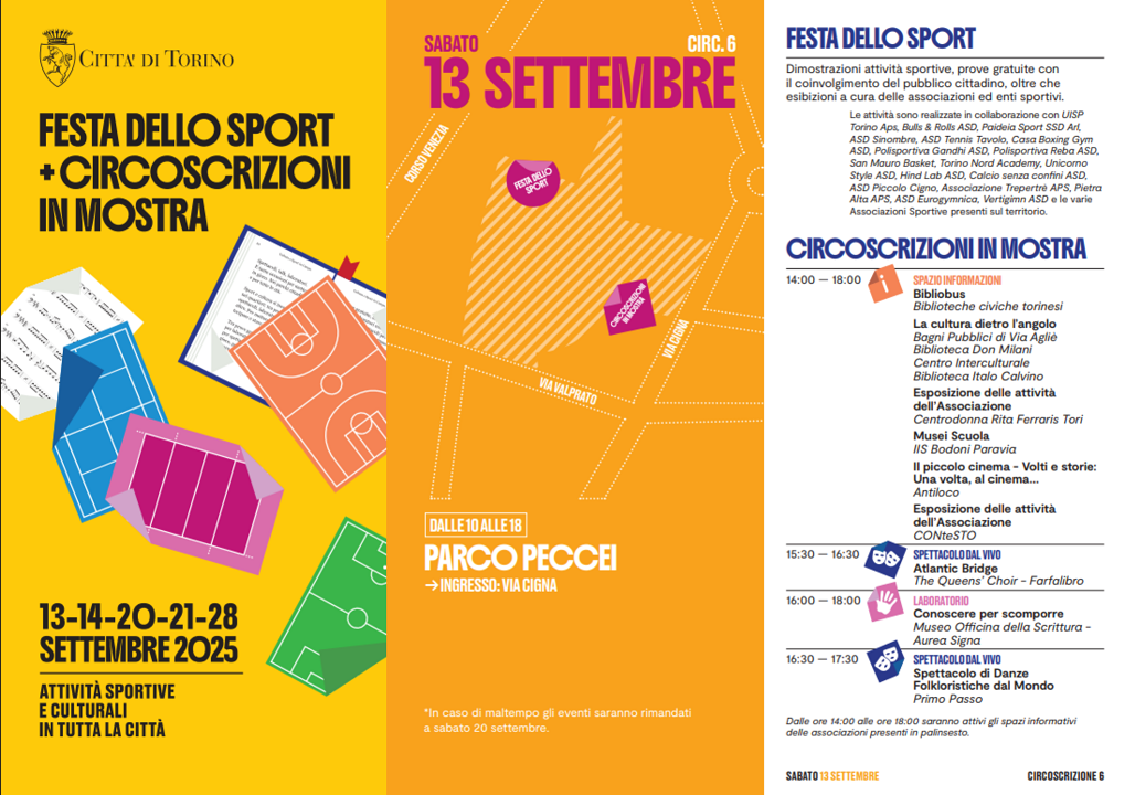 La Festa dello Sport e Circoscrizioni in Mostra arriva in Circoscrizione 6!