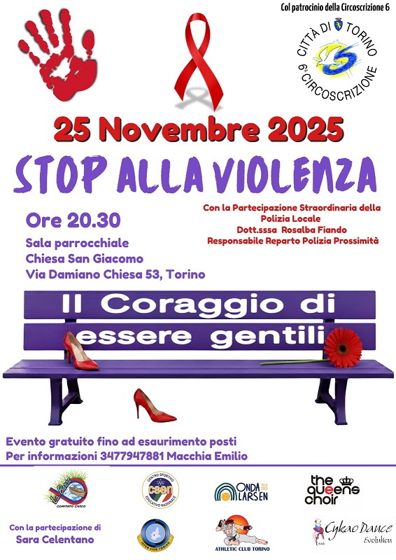 25 novembre 2025 - STOP ALLA VIOLENZA: Il coraggio di essere gentili