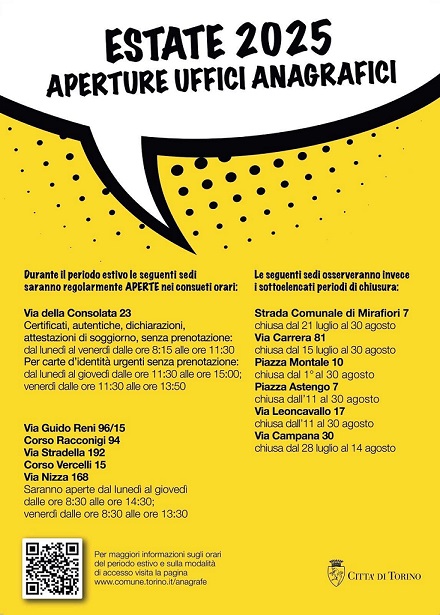 Chiusura Estiva Uffici Anagrafici