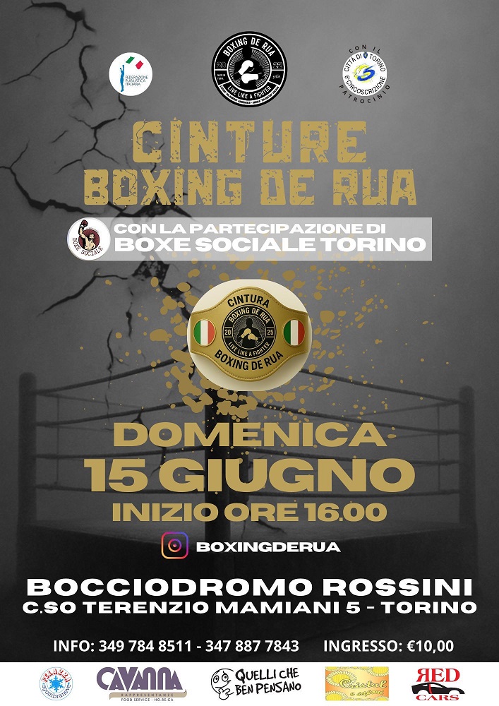 Manifestazione pugilistica "Cinture Boxing de Rua" al Bocciodromo Rossini
