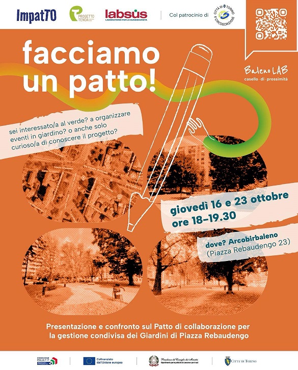 Facciamo un patto! Nasce la collaborazione per i Giardini di Piazza Rebaudengo