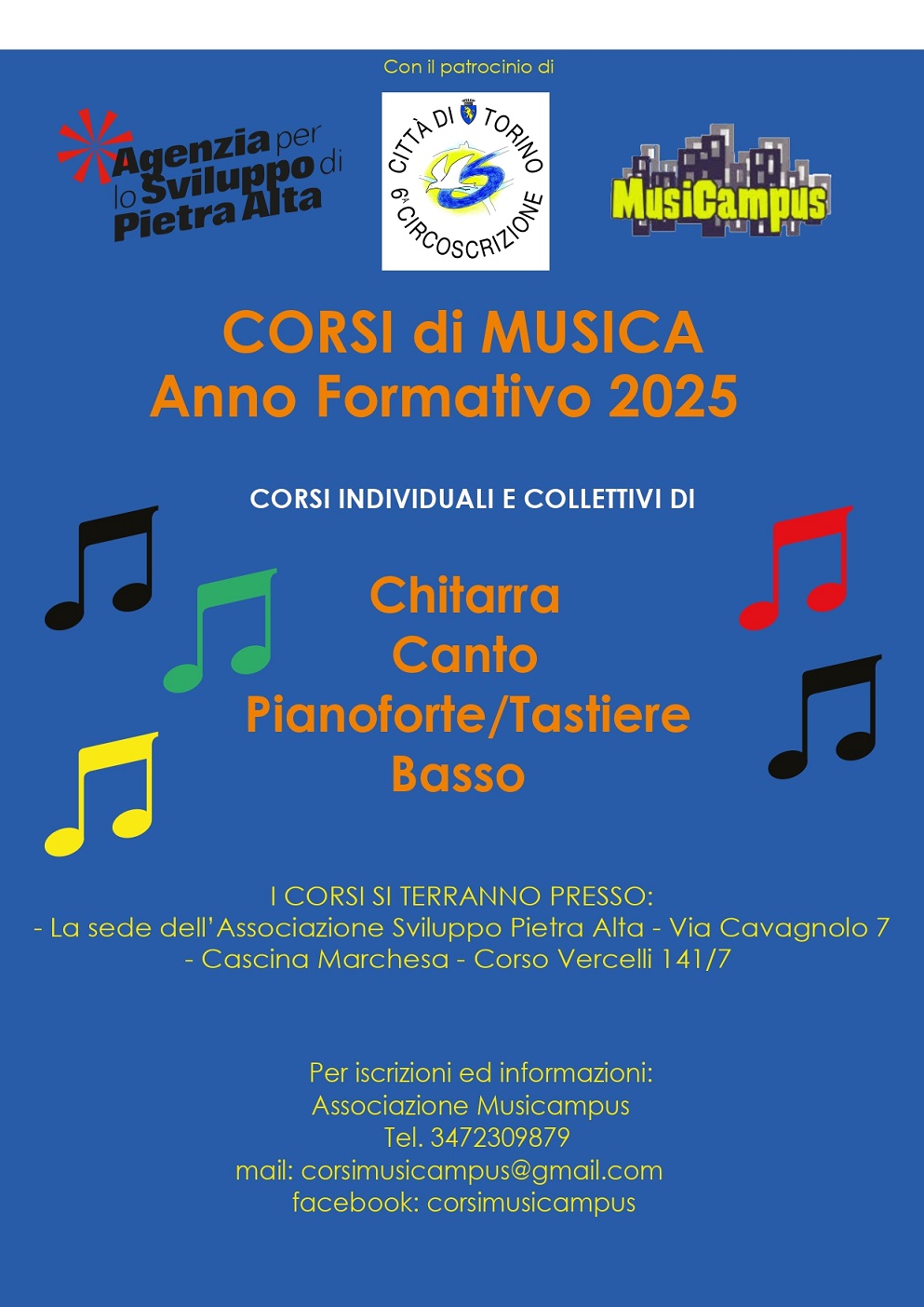 Corsi di Musica - Anno Formativo 2025